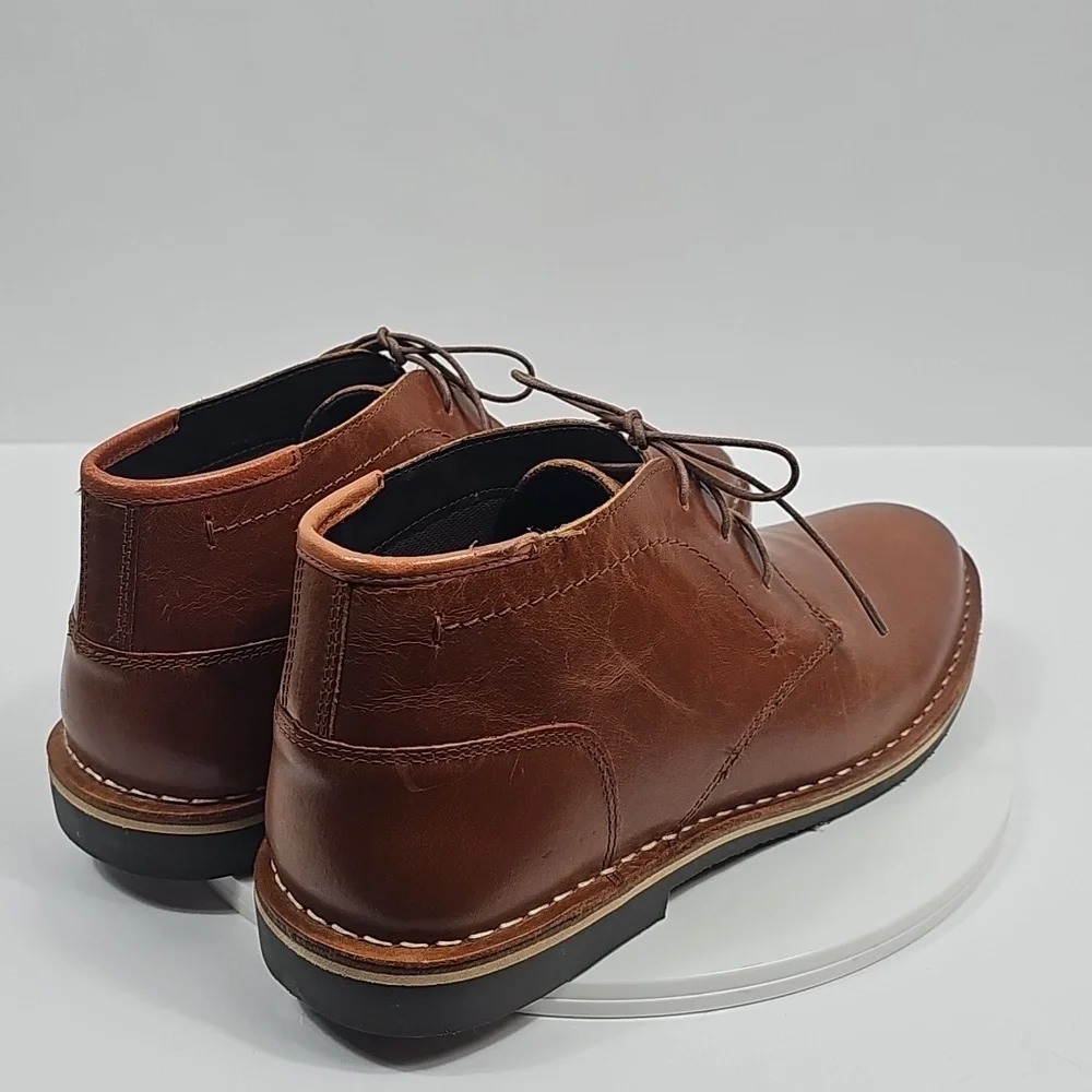 NIB Steve Madden Mens Harken Brown Leather Chukka Boots Size 11.5 Lace Up